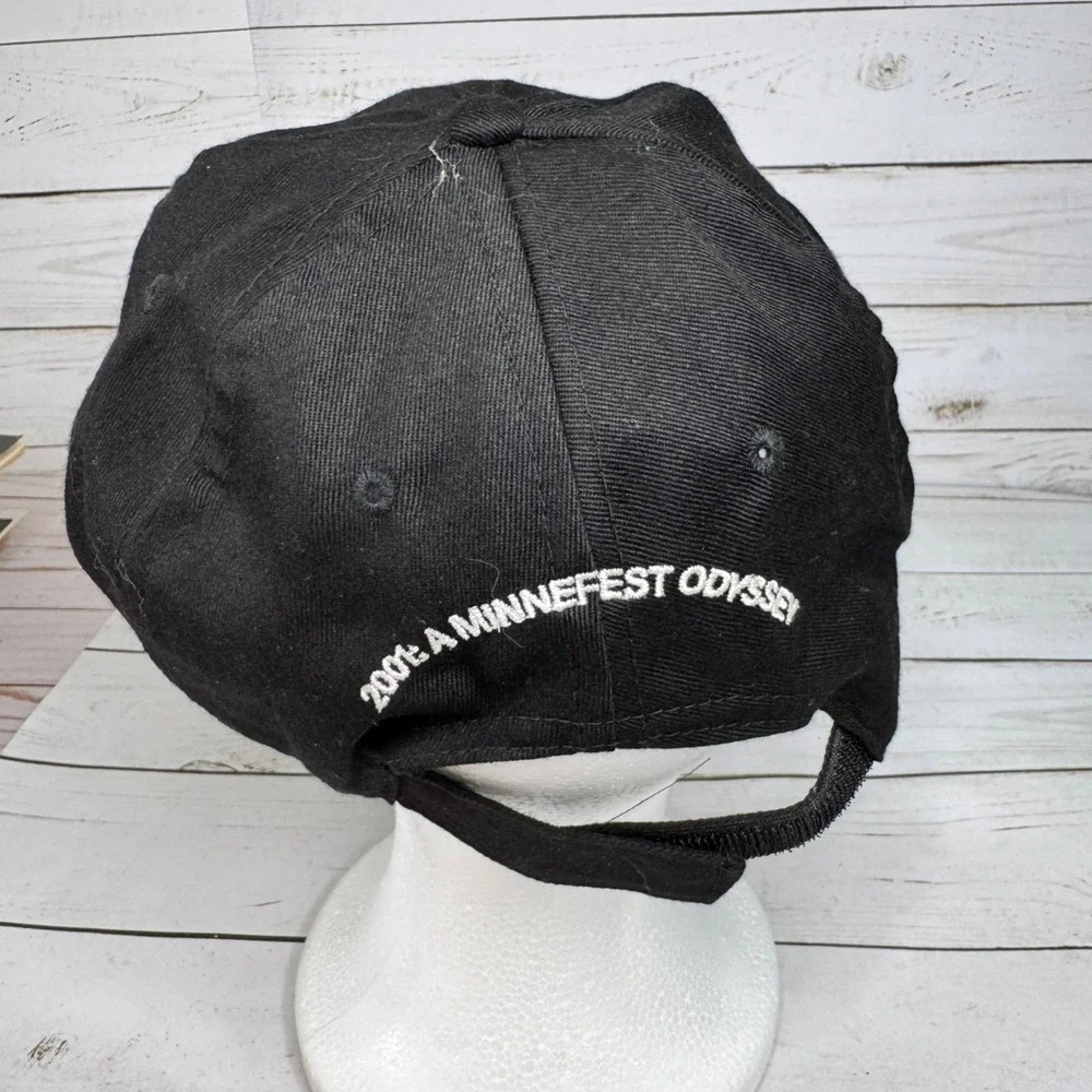 Vtg Coca-Cola Hat 2001 Minnefest Odyssey Black‎ Strapback Cap Head to Toe Promo